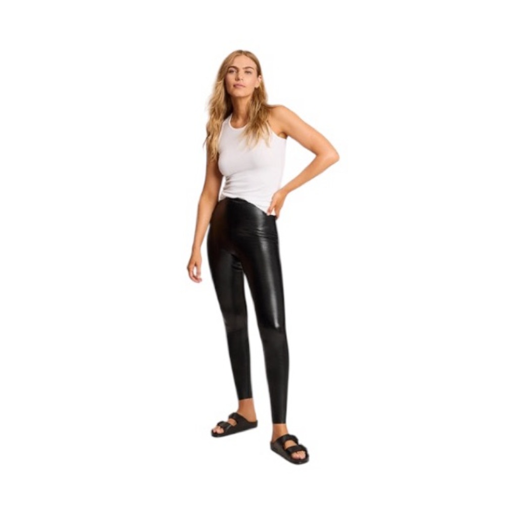 Commando Faux Leather Perfect Control High Rise Leggings Black Size Small